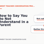 How to Say You Do Not Understand in a Parent Teacher Conversation